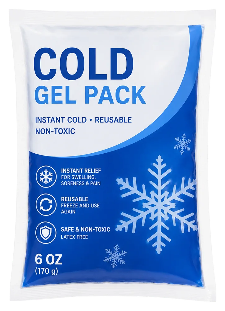 Blue and white 6 oz cold gel pack